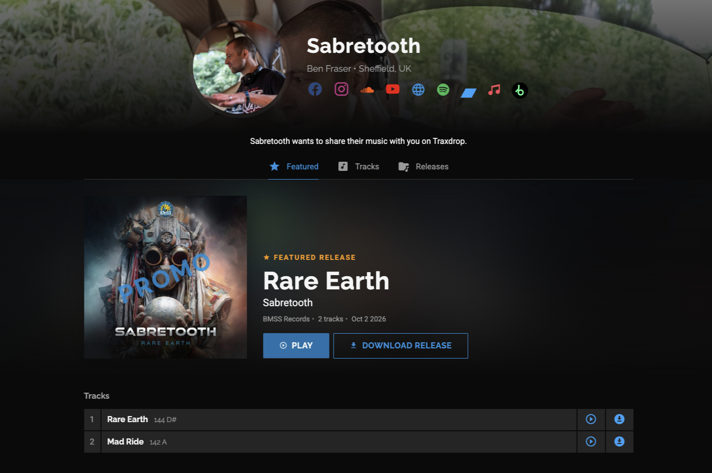 Traxdrop profile screenshot