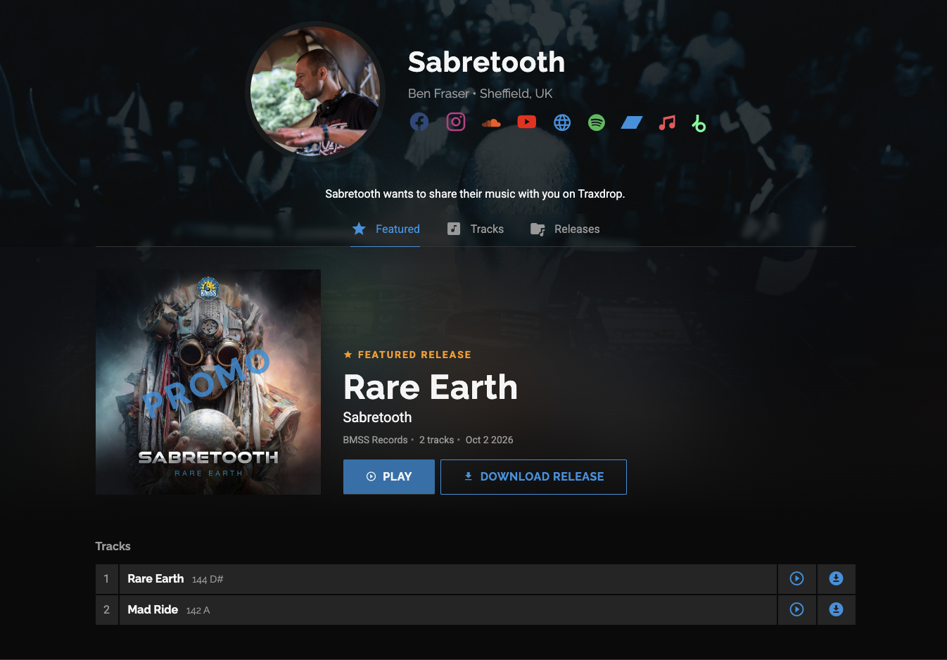 Traxdrop profile screenshot